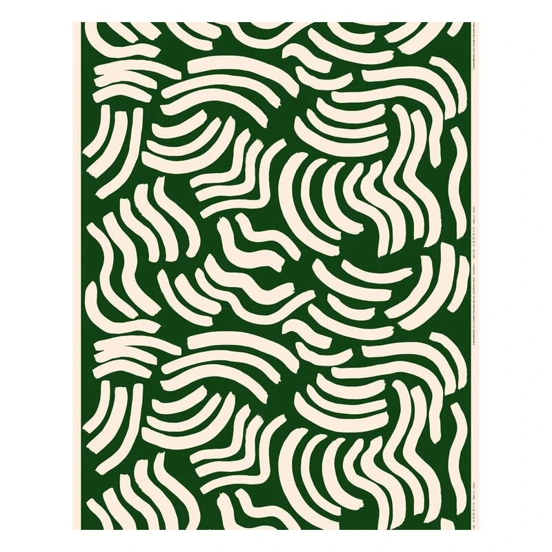 Marimekko Hyräily Coated Fabric, Green - Cotton 3 Marimekko Hyräily Coated Fabric, Green - Cotton