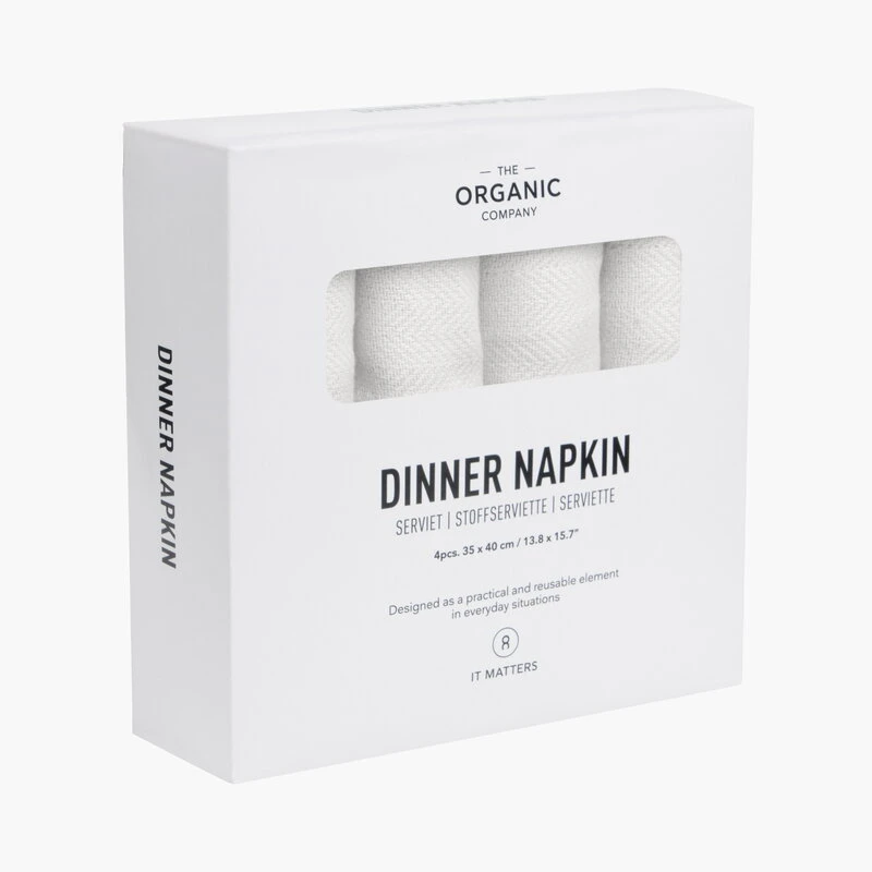 The Organic Company Dinner Napkin, 4 Pcs, White 4 The Organic Company Dinner Napkin, 4 Pcs, White - Image 2
