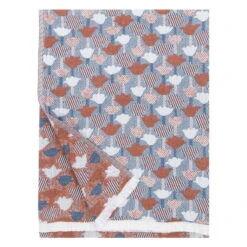 Lapuan Kankurit Tulppaani Blanket, 130 X 240 Cm, Cinnamon - Blue