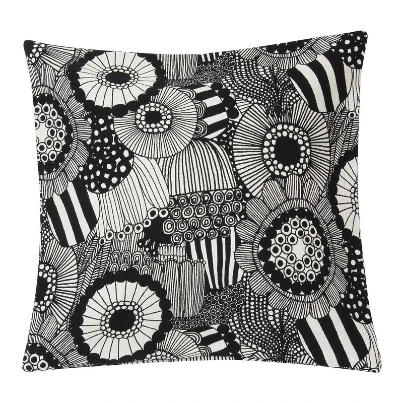 Marimekko Pieni Siirtolapuutarha Cushion Cover, Off White-black 3 Marimekko Pieni Siirtolapuutarha Cushion Cover, Off White-black