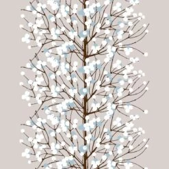 Marimekko Lumimarja Fabric, Beige - Brown - Blue