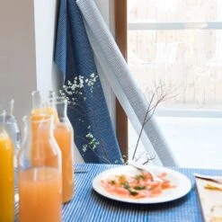 Artek Rivi Canvas Cotton Fabric, 150 X 300 Cm, Blue - White -Textile Promotional Store 2ArtekSS2017 iso HV 1