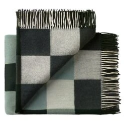 Silkeborg Uldspinderi Plain Beat Throw, Dark Greens