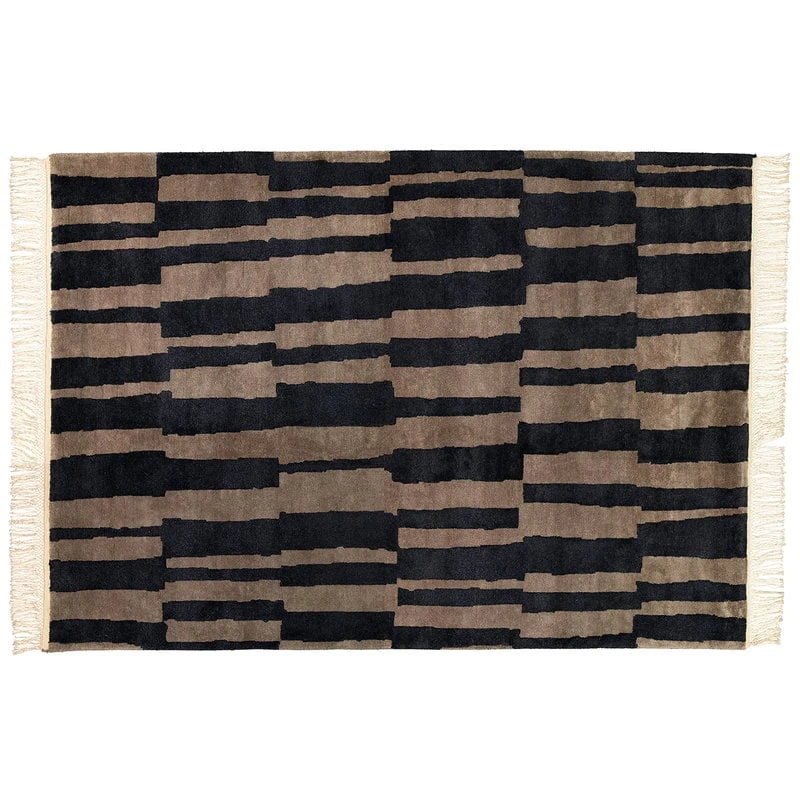 Roots Living Pilari Rug, Bamboo - Wool, Carbon - Brown 3 Roots Living Pilari Rug, Bamboo - Wool, Carbon - Brown