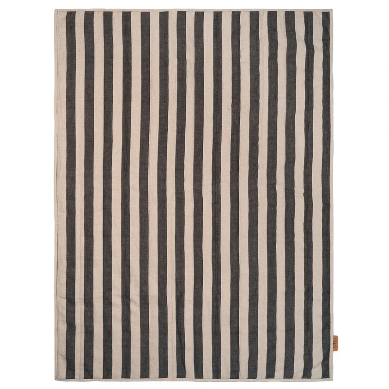 Ferm LIVING Grand Quilted Blanket, Sand - Black 3 Ferm LIVING Grand Quilted Blanket, Sand - Black