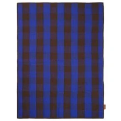 Ferm LIVING Grand Quilted Blanket, Brown - Blue