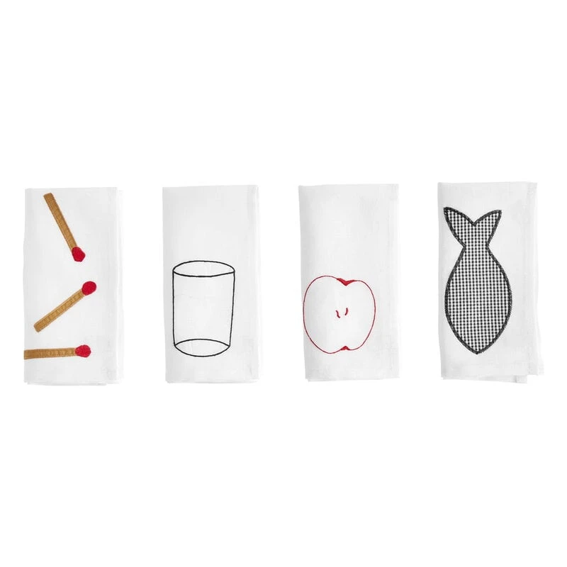 HAY Sobremesa Napkin, 4 Pcs, White 2 HAY Sobremesa Napkin, 4 Pcs, White