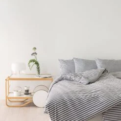 Marimekko Tasaraita Pillowcase, Grey - White -Textile Promotional Store 90Marimekko 16 iso