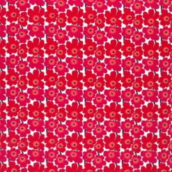 Marimekko Mini Unikko Fabric, White - Red