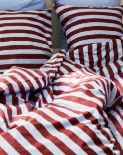 HAY Été Pillowcase, Bordeaux - Sky Blue -Textile Promotional Store Ete Duvet Cover Ete Pillowcase bordeaux and sky blue