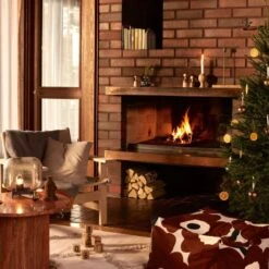 Lapuan Kankurit Revontuli Mohair Blanket, Rust - Denim Blue -Textile Promotional Store FDS Joulu2293 1200x1200 final