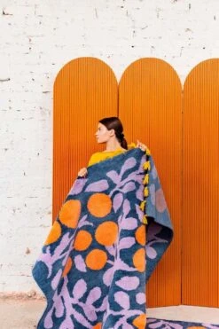 Finarte Terttu Rug, Blue 8 Finarte Terttu Rug, Blue -Textile Promotional Store Finarte AW19 collection Terttu blue photo Suvi Kes l inen