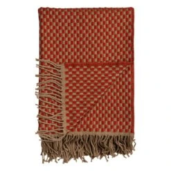 Røros Tweed Isak Throw, 150 X 210 Cm, Red Sumac