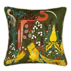 Klaus Haapaniemi & Co. Crane Cushion Cover, Linen-cotton, Green