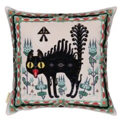 Klaus Haapaniemi & Co. Scary Cat Cushion Cover, 50 X 50 Cm, Velvet