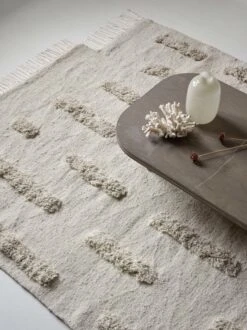 Sera Helsinki Laine Rug Woven, Off White -Textile Promotional Store Laine high white woven closeup