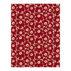 Marimekko Pieni Unikko 2 Coated Fabric, Light Brown - Red - Pink