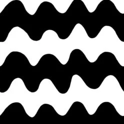 Marimekko Lokki Fabric, Black - White
