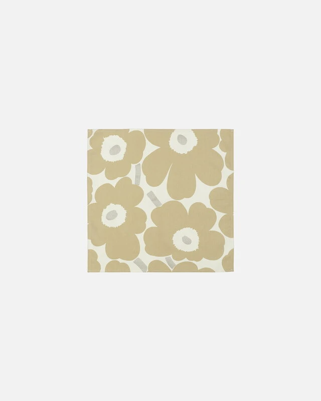 Marimekko Unikko Napkin Set, 6 Pcs, Off-white - Silver - Beige 4 Marimekko Unikko Napkin Set, 6 Pcs, Off-white - Silver - Beige - Image 2