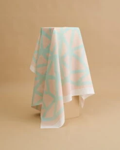 Marimekko Ukkospilvi Linen Fabric, Peach - Mint -Textile Promotional Store MM 231 Ukkospilvi 2