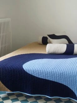 Marimekko Seireeni Bed Cover, 260 X 234 Cm, Off-white - Dark Blue - Beige -Textile Promotional Store MM 231 home campaign 4 5 22 2077