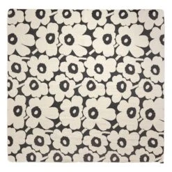 Marimekko Unikko Double Bed Cover, 260 X 260 Cm, Charcoal - Off-white