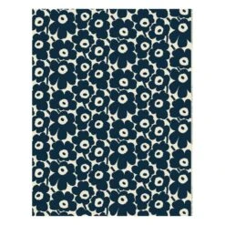 Marimekko Pieni Unikko Fabric, Cotton - Dark Blue