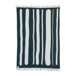 Raawii Brush Blanket, Green - Porcelain