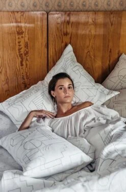 Saana Ja Olli Unien Talo Cushion Cover, 60 X 80 Cm, White - Black -Textile Promotional Store Saana ja Olli Unien talo 18 Suvi Keslinen hires