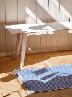 HAY Stripes And Stripes Rug, 60 X 200 Cm, Bluebell Ripple -Textile Promotional Store Stripes and Stripes bluebell ripple CPH Deux 215 Bench pearl white