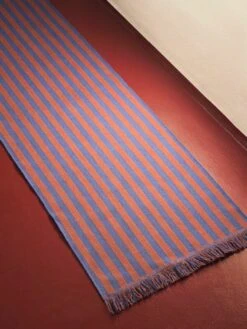 HAY Stripes And Stripes Rug, 65 X 300 Cm, Navy Cacao -Textile Promotional Store Stripes and Stripes cacao sky