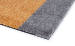 Tica Copenhagen Stripes Horizontal Floor Mat, 60 X 90 Cm, Grey - Muted Yellow -Textile Promotional Store TICA Floormat Stripes dijon grey clos up