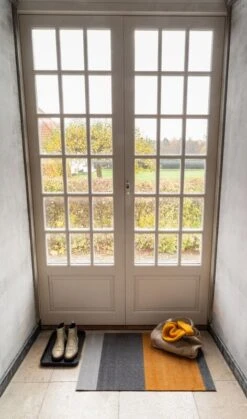 Tica Copenhagen Stripes Horizontal Floor Mat, 60 X 90 Cm, Grey - Muted Yellow -Textile Promotional Store TICA Floormat Stripes H 10040 60x90 5710555100401 21