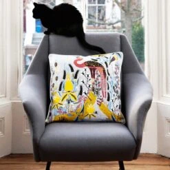 Klaus Haapaniemi & Co. Crane Cushion Cover, Linen-cotton, Grey -Textile Promotional Store crane02