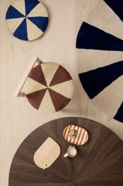 Ferm LIVING Arch Tufted Rug, Large, Bright Blue - Offwhite -Textile Promotional Store fermLIVING AW21 ArchEmbroideredCushion image