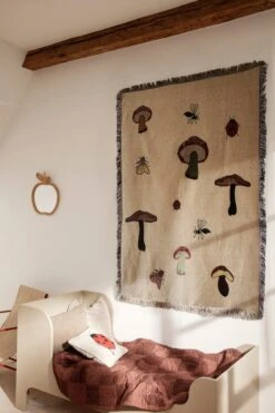 Ferm LIVING Forest Tapestry Blanket, Sand -Textile Promotional Store fermLIVING AW21 SillJuniorBed ForestTapestryBlanket ForestEmbroideredCushion image