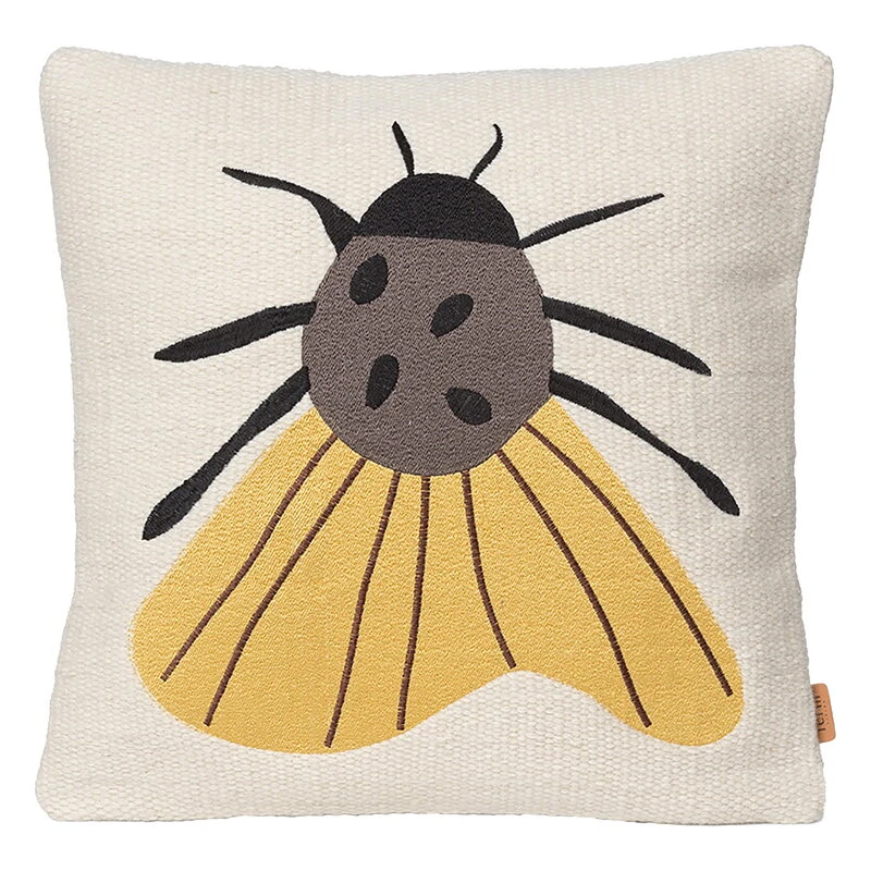 Ferm LIVING Forest Embroidered Cushion, Moth 3 Ferm LIVING Forest Embroidered Cushion, Moth