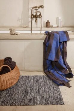 Ferm LIVING Melange Rug, 60 X 100 Cm, Dark Navy -Textile Promotional Store fermLIVING SS22 BraidedBasket FieldRobe image 1