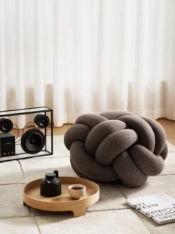 Design House Stockholm Knot Cushion, M, Brown -Textile Promotional Store image2 2759 0613 KnotMediumBrown Lifestyle
