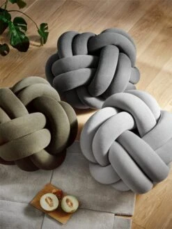 Design House Stockholm Knot Cushion, XL, Grey -Textile Promotional Store image4 2682 KnotXLGreen group 1