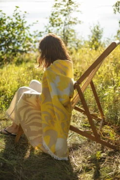 Lapuan Kankurit Kuutamo Throw, Beige - Yellow -Textile Promotional Store lapuankankurit kuutamo blanket beige yellow 5 0