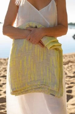 Lapuan Kankurit Osmankäämi Table Cloth/throw, 145 X 200 Cm, Linen - Yellow 13 Lapuan Kankurit Osmankäämi Table Cloth/throw, 145 X 200 Cm, Linen - Yellow -Textile Promotional Store lapuankankurit osmankaami towel linen yellow 1