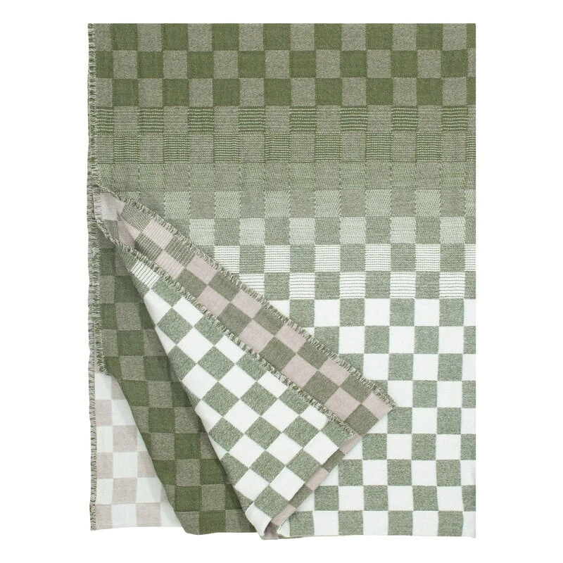 Lapuan Kankurit Shakki Blanket, Beige - Olive - White 3 Lapuan Kankurit Shakki Blanket, Beige - Olive - White