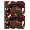 Marimekko Rusakko Cotton Panama Fabric, Dark Blue - Red - Brown