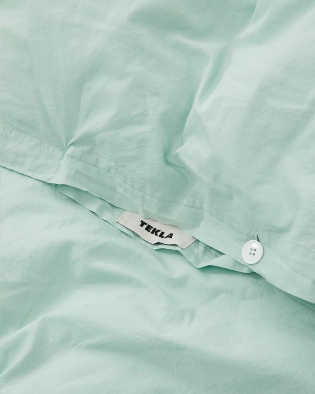 Tekla Single Duvet Cover, 150 X 210 Cm, Subtle Mint 6 Tekla Single Duvet Cover, 150 X 210 Cm, Subtle Mint - Image 4