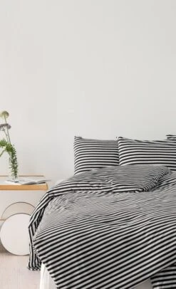 Marimekko Tasaraita Pillowcase, Black - White -Textile Promotional Store tasaraita mv 1